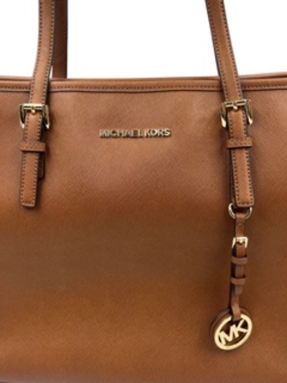Michael Kors Brown Saffiano Leather Top-Zip Tote Bag.Professional purse - Picture 3 of 10